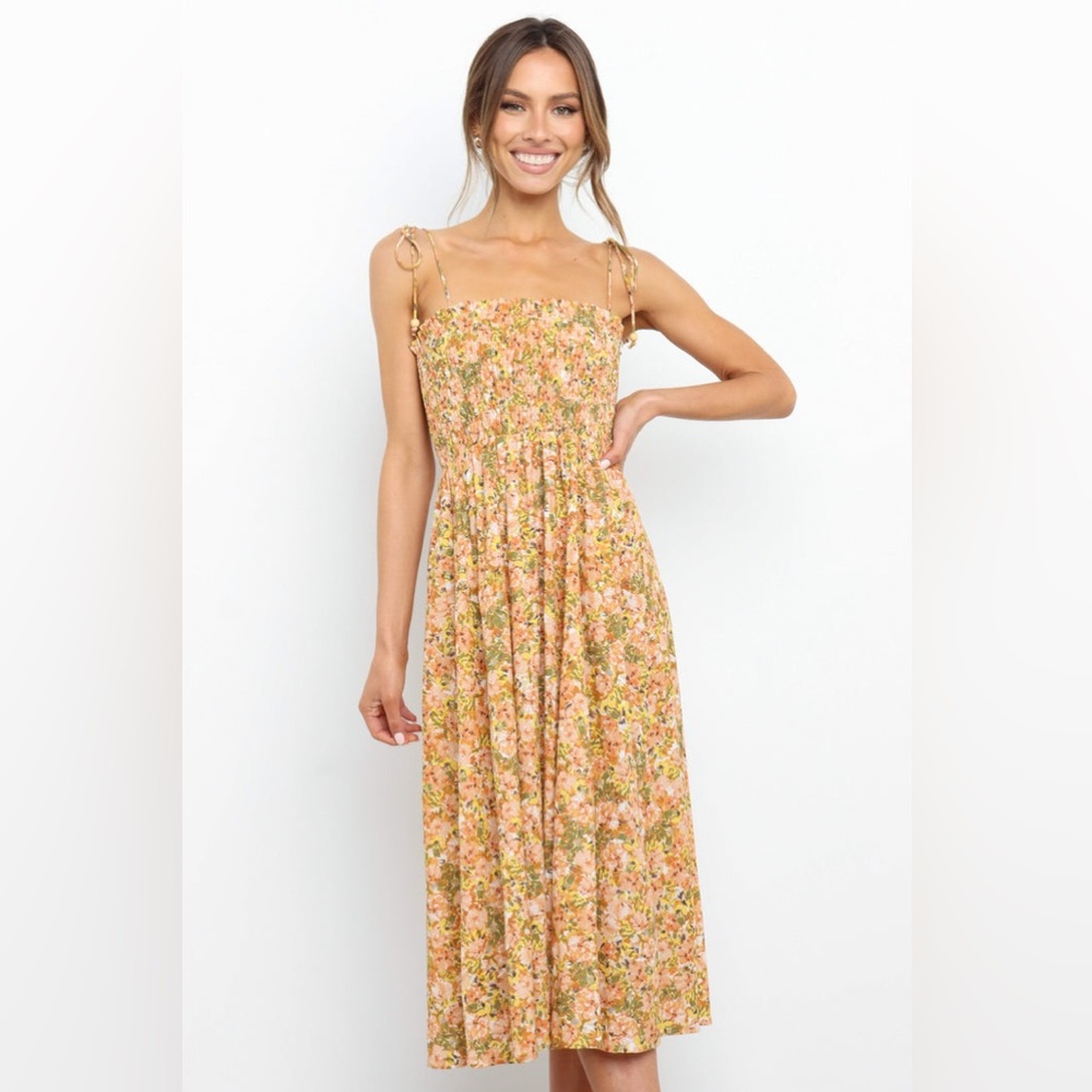 Orange floral dress